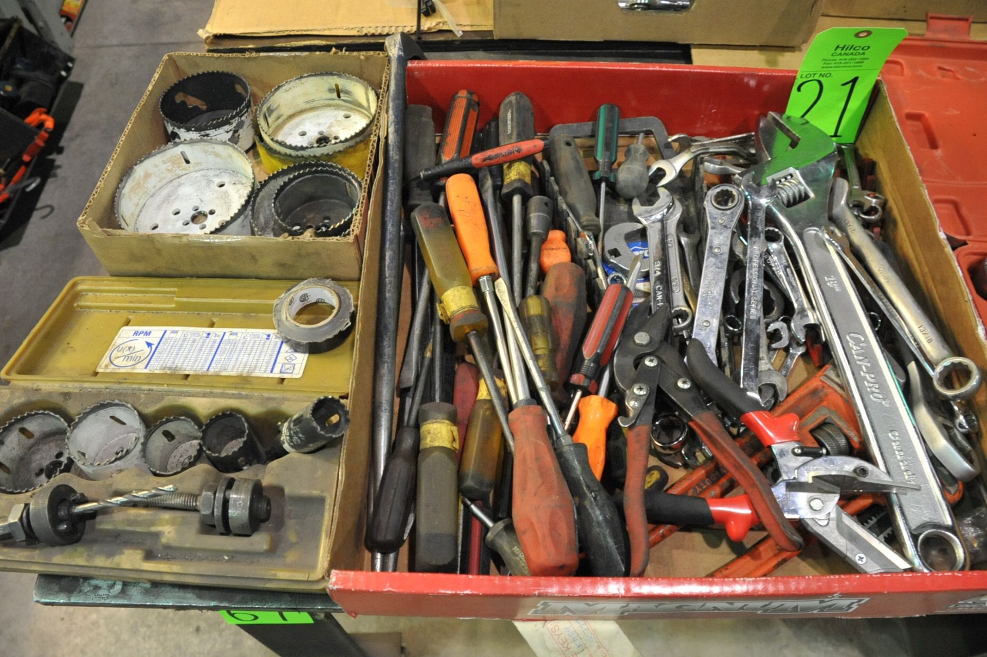 Lot of Asst. Hole Saws, Hand Tools