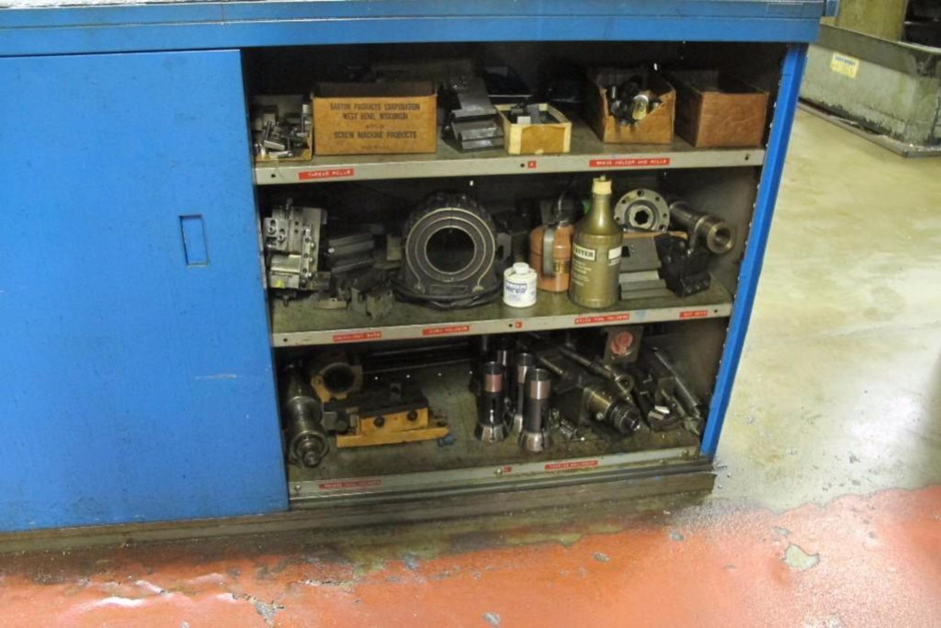 2-Door Production work bench W/ Screw Machine Spare Parts - Image 3 of 3