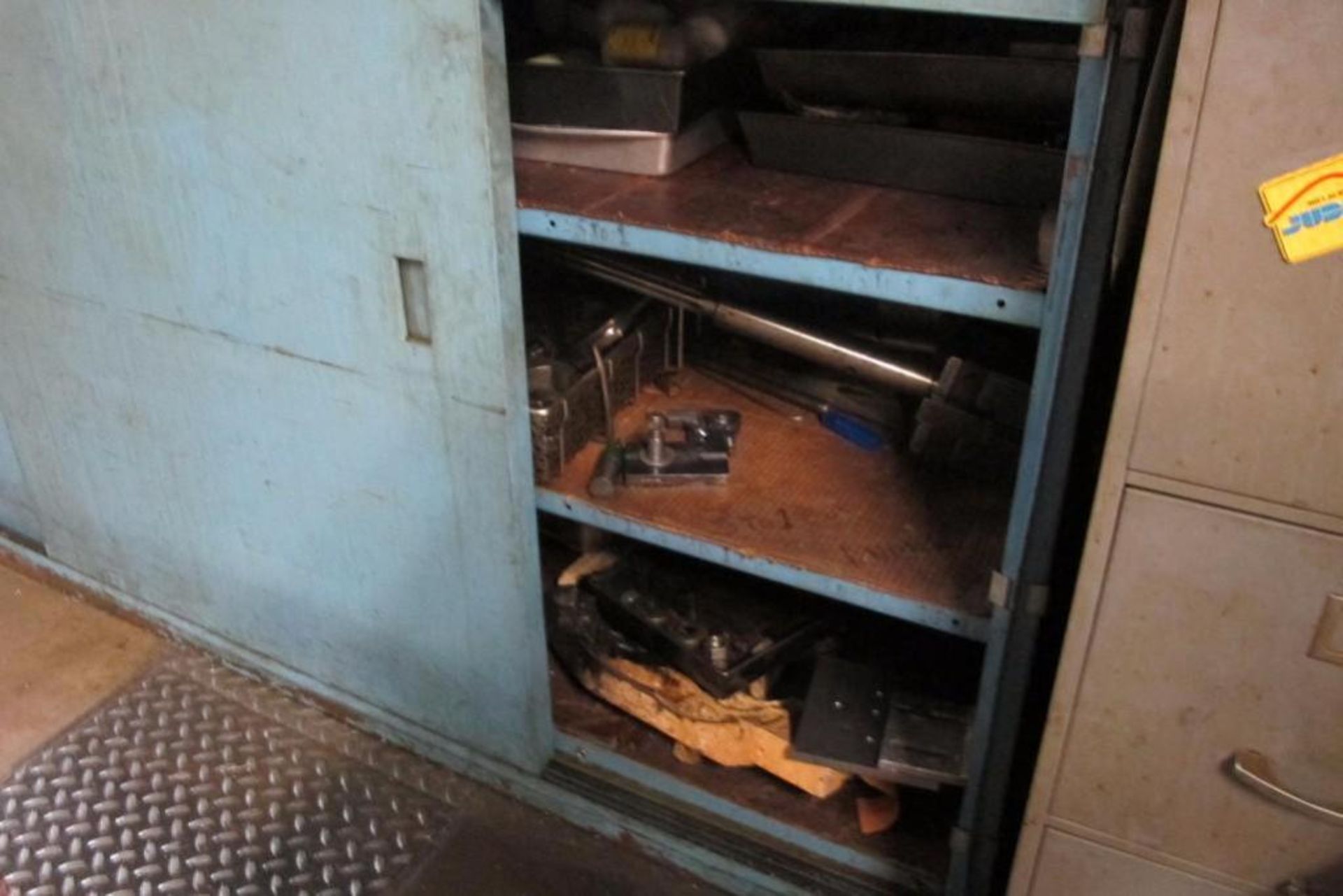 2-Door Production work bench W/ Screw Machine Spare Parts - Image 2 of 2