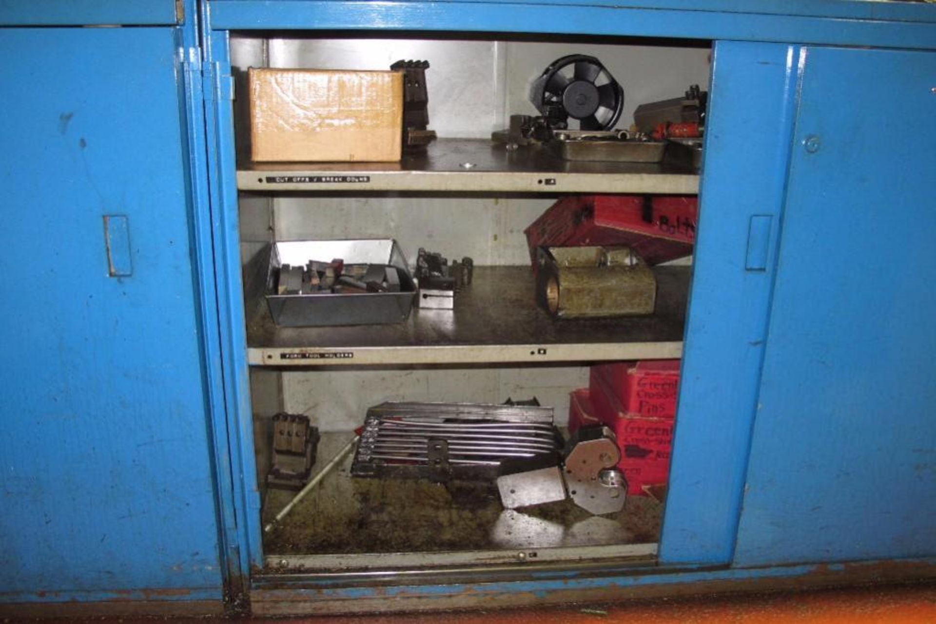 2-Door Production work bench W/ Screw Machine Spare Parts - Image 2 of 3