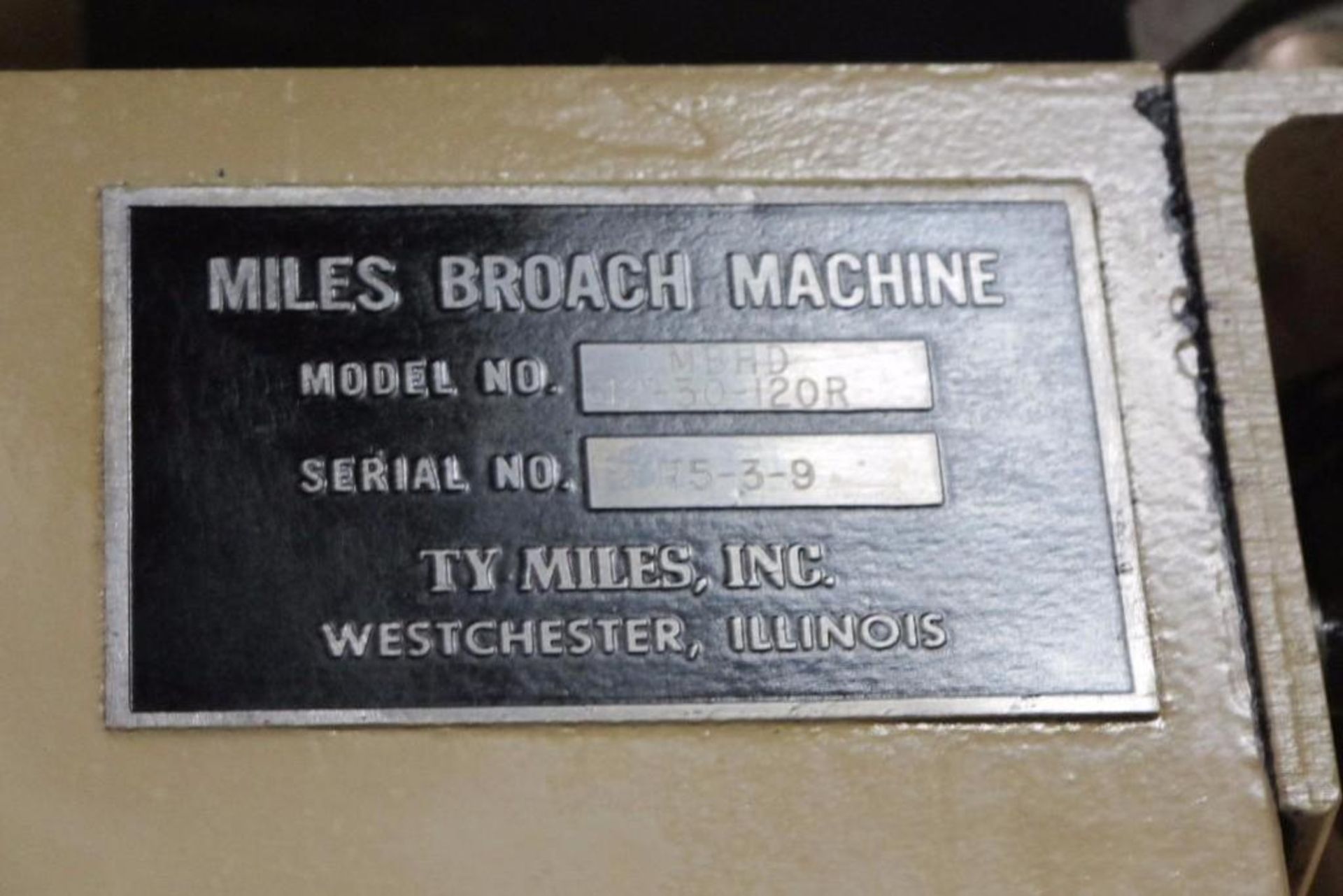 Ty-Miles Mdl.MBHD-12-30-120R, 6-ton x 30" Stroke Hydraulic Vertical Broaching Machine, Coolant Filtr - Image 8 of 8