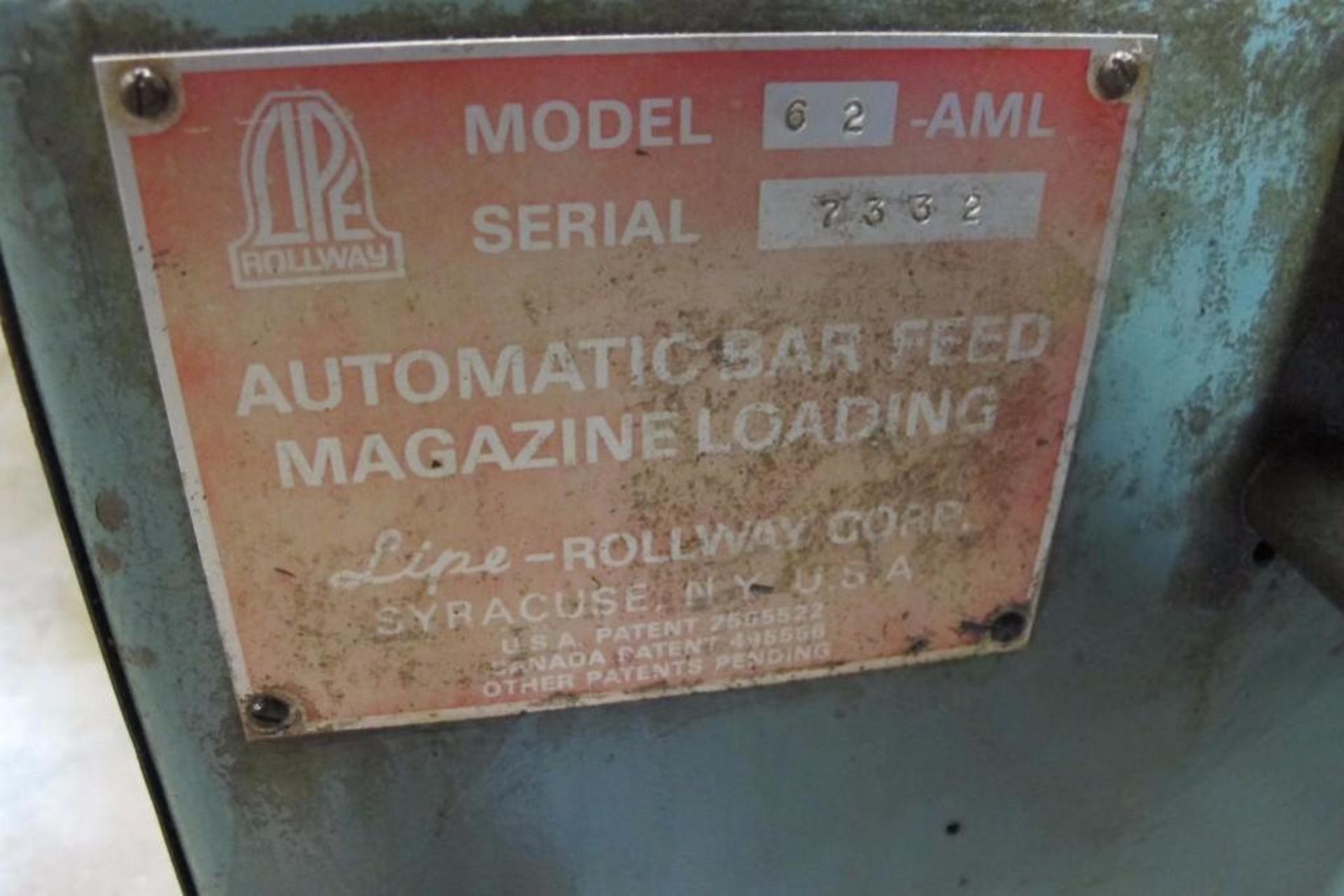 Lipe Mdl. 62 Automatic Bar Feeder, S/N-7332 - Image 3 of 4