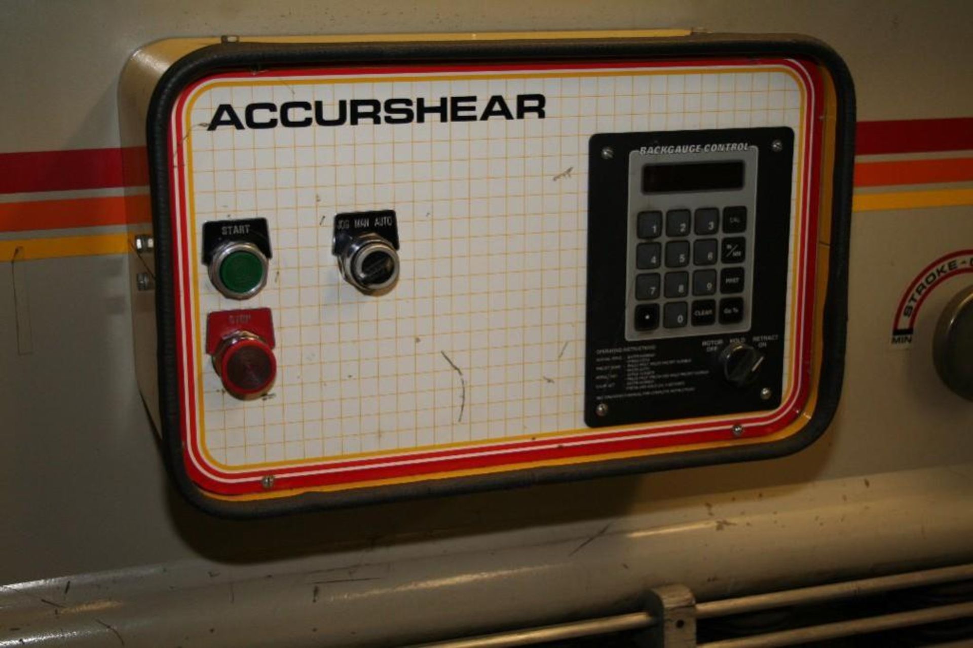 Accurshear Shear, Model 625010, 1/4" x 10', year 3/97, Front Operated Back Gauge, Angle Attachment - Image 3 of 6