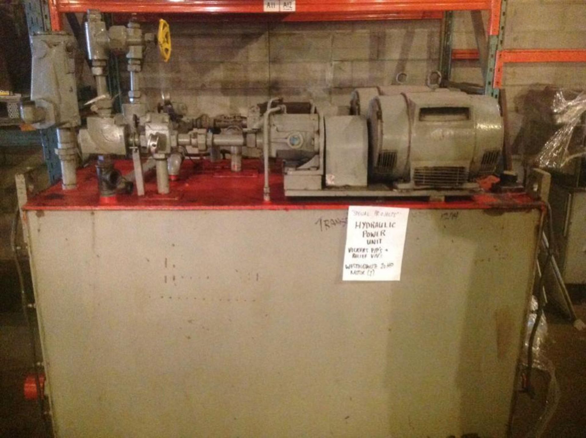 HYDRAULIC POWER UNIT Was used on the Wickers PPS Viccers relive valves VVs, 20HP motors x 2