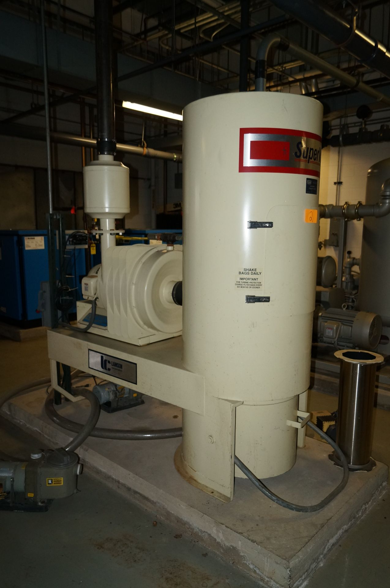 LAMSON SUPERVAC SYSTEM, MODEL - TST -610 , MULTI STAGE CENTRIFUGAL , 7 BAGS, WITH COLLECTION POT AND