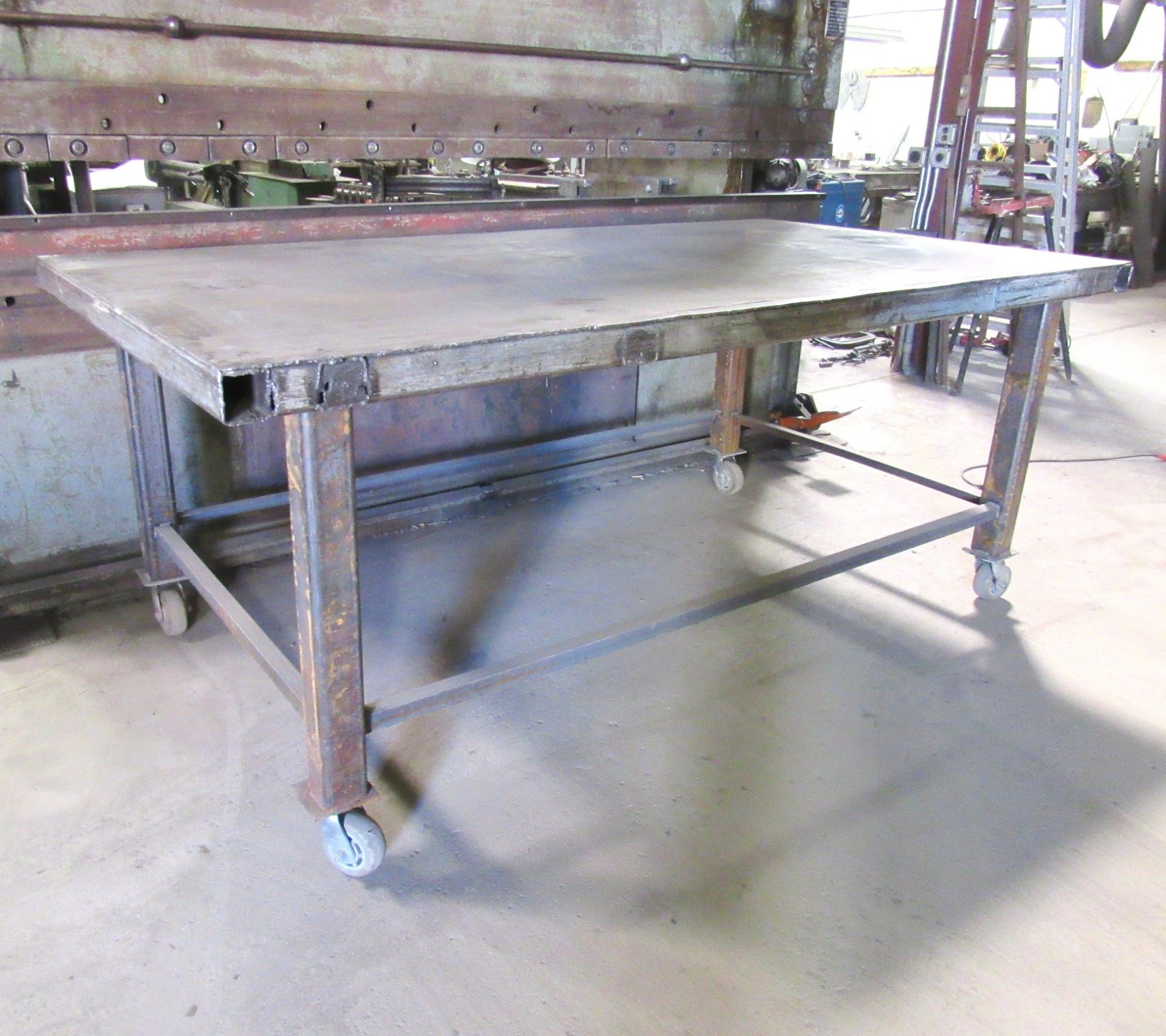 55" x 100" x 40"H Portable Heavy Duty Steel Table