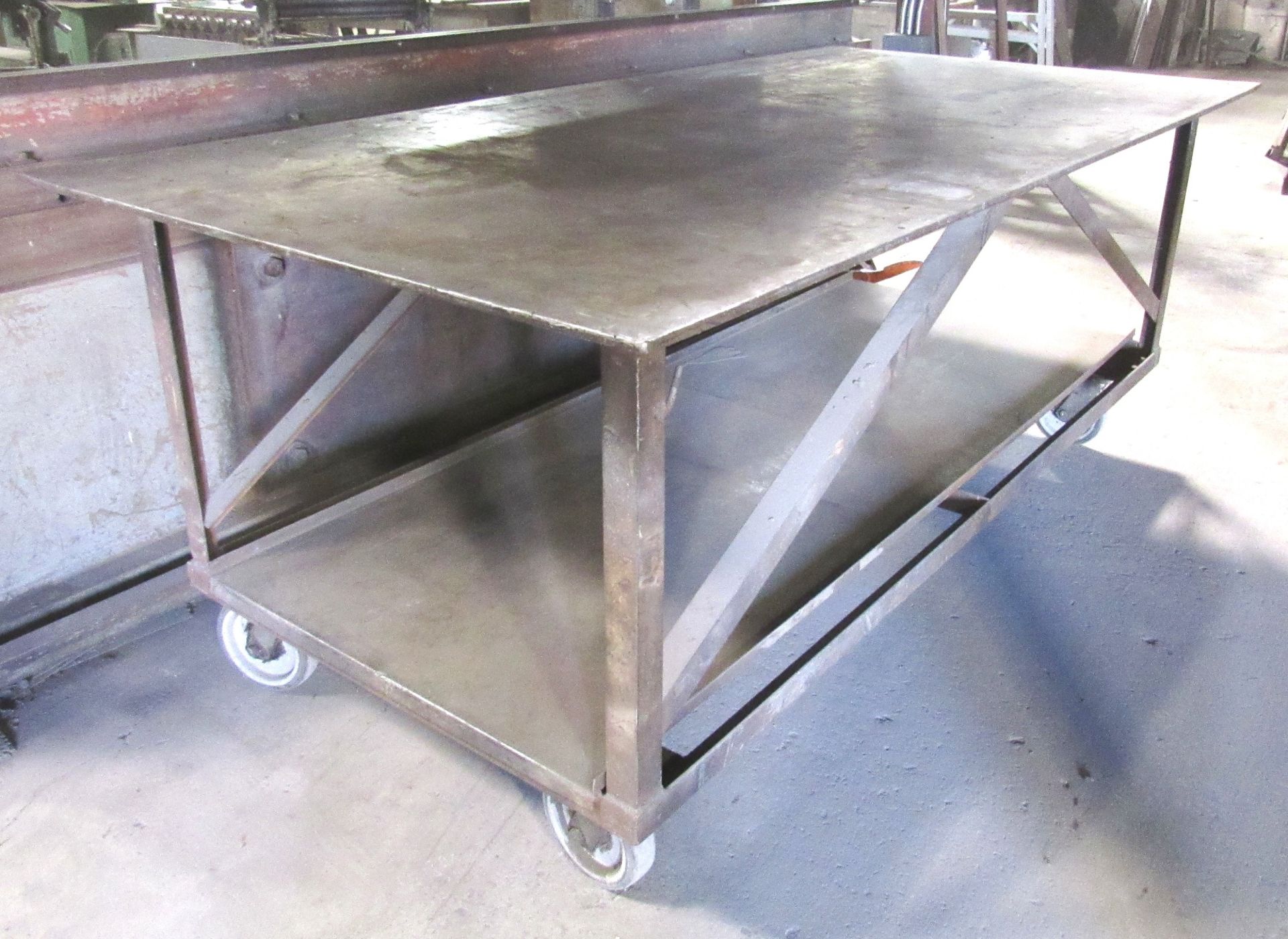 48" x 96" x 38"H Portable Heavy Duty Steel Table