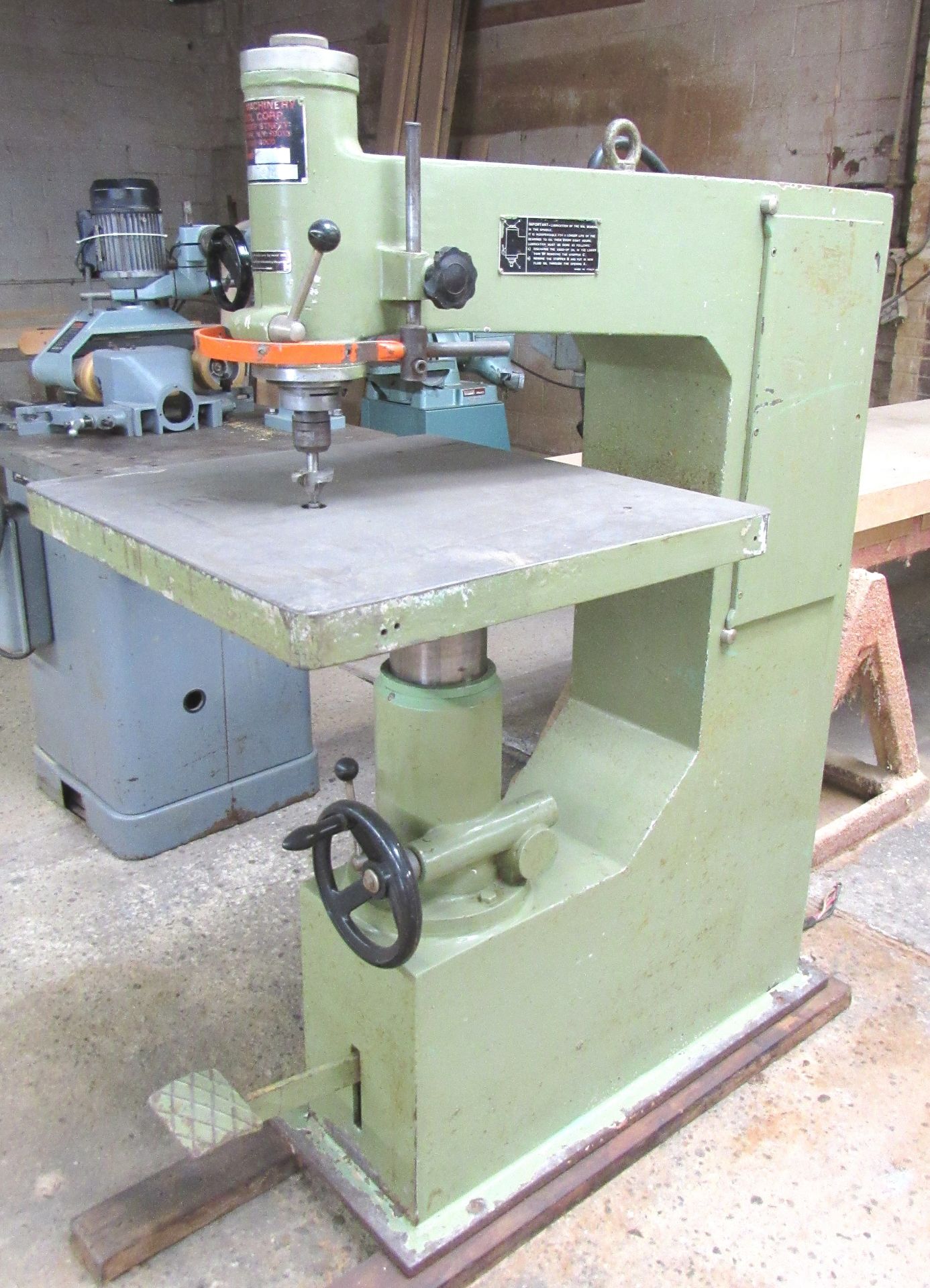 Holz Mod. E-201 Sliding Spindle Router -S/N 15388, Spindle Speed 22000 RPM, 3" Spindle Elevation,