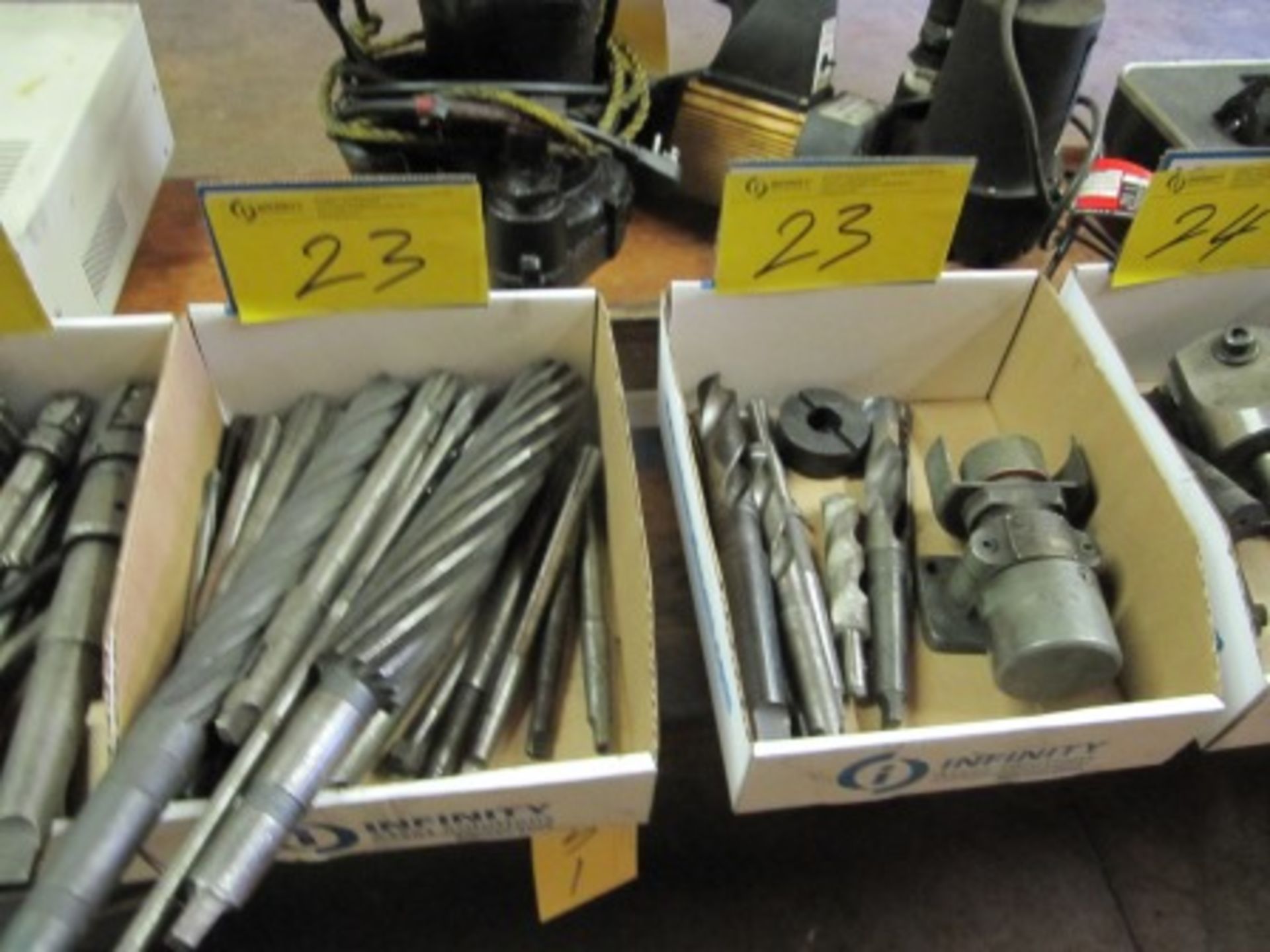 LOT ASST. REAMERS, DRILL BITS, ETC. (2 BOXES)