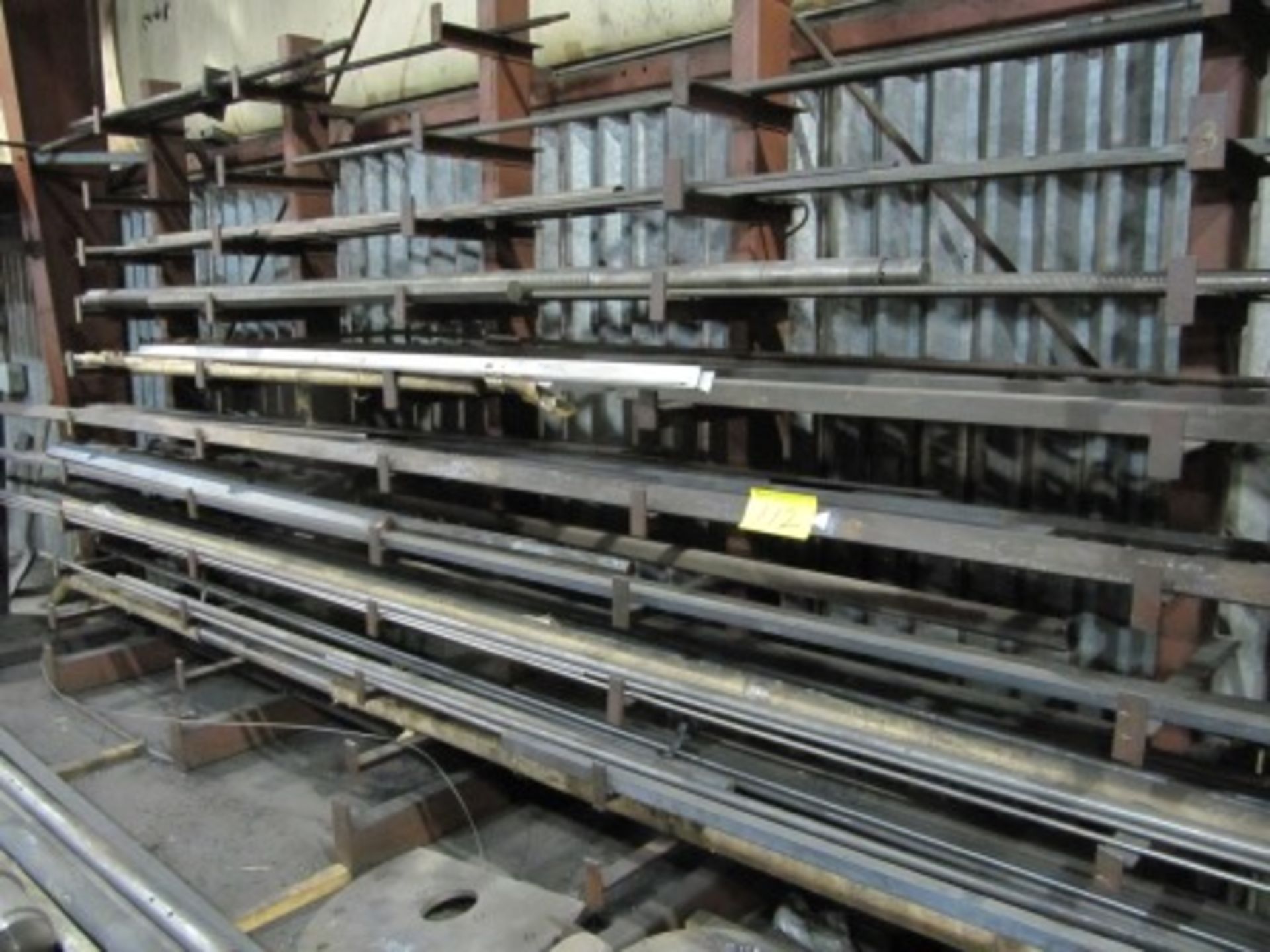 LOT ASST STEEL BAR STOCK, ETC. W/RACK