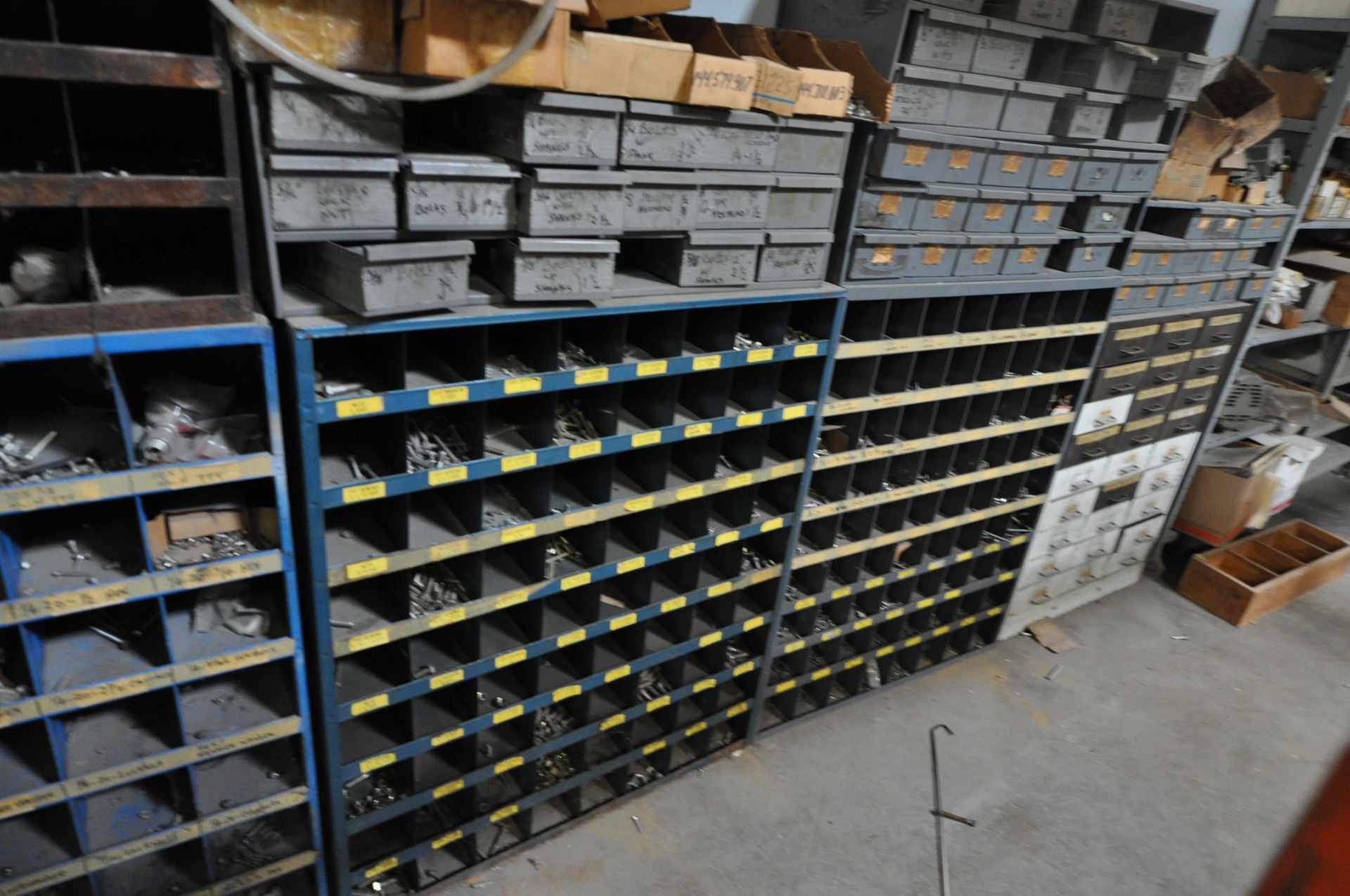 Metal Shelves and large Contents of nuts and bolts - Image 3 of 6