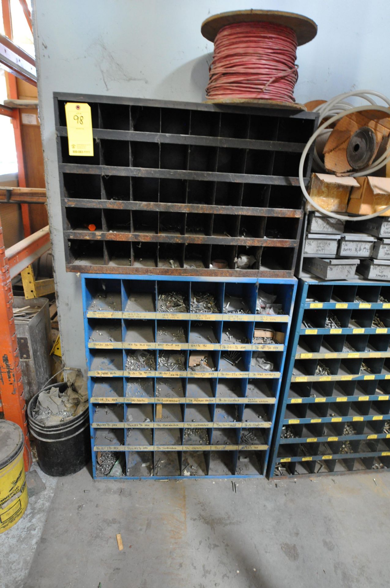 Metal Shelves and large Contents of nuts and bolts - Image 2 of 6