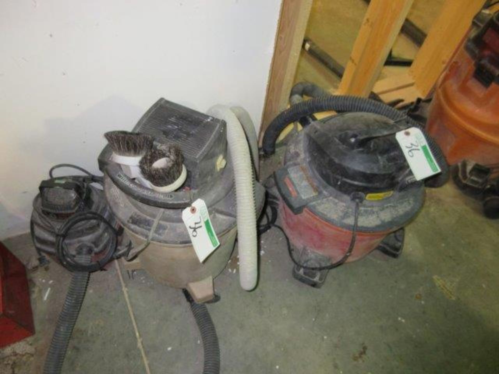 RIDGID SHOP VAC AND TWO SMALL   SHOP VACS