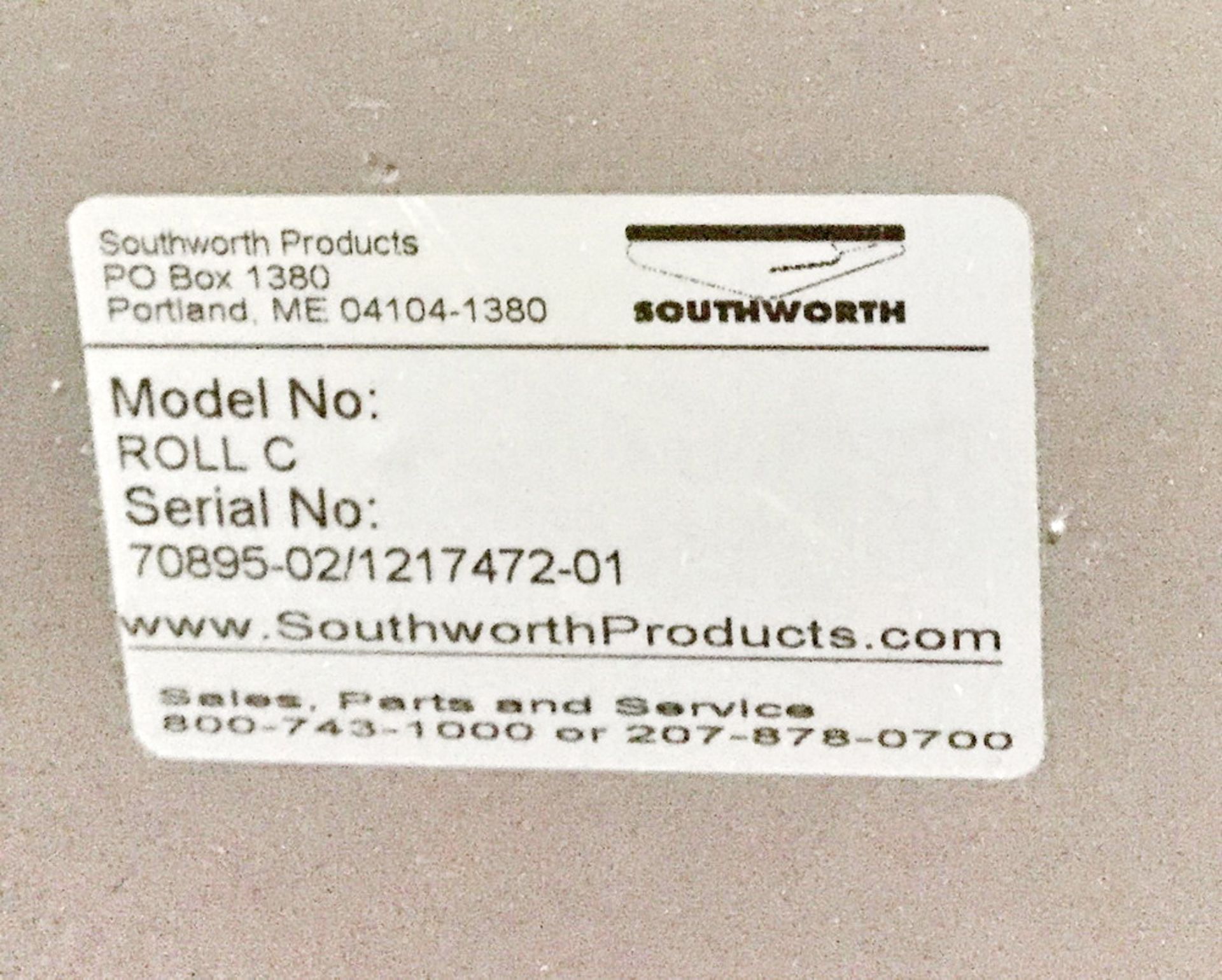 (1) Southworth Pallet Roll-On Lifter with Turntable, Model Roll C3-28, S/N 708-02/1217472-01. - Image 3 of 3