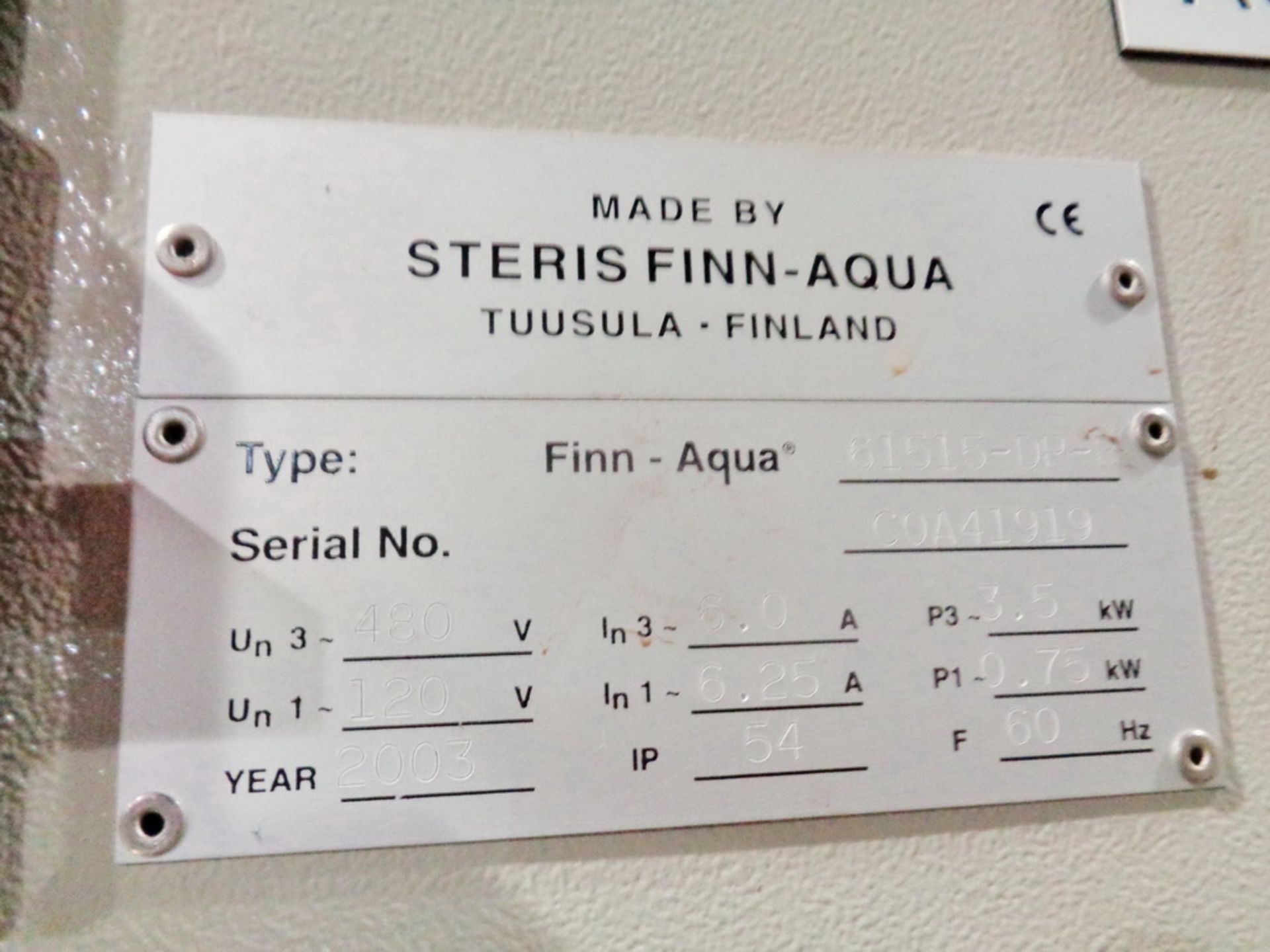 (1) Steris Finn-Aqua Pass Thru Autoclave, Model NA, S/N C0A41919 - Image 14 of 14