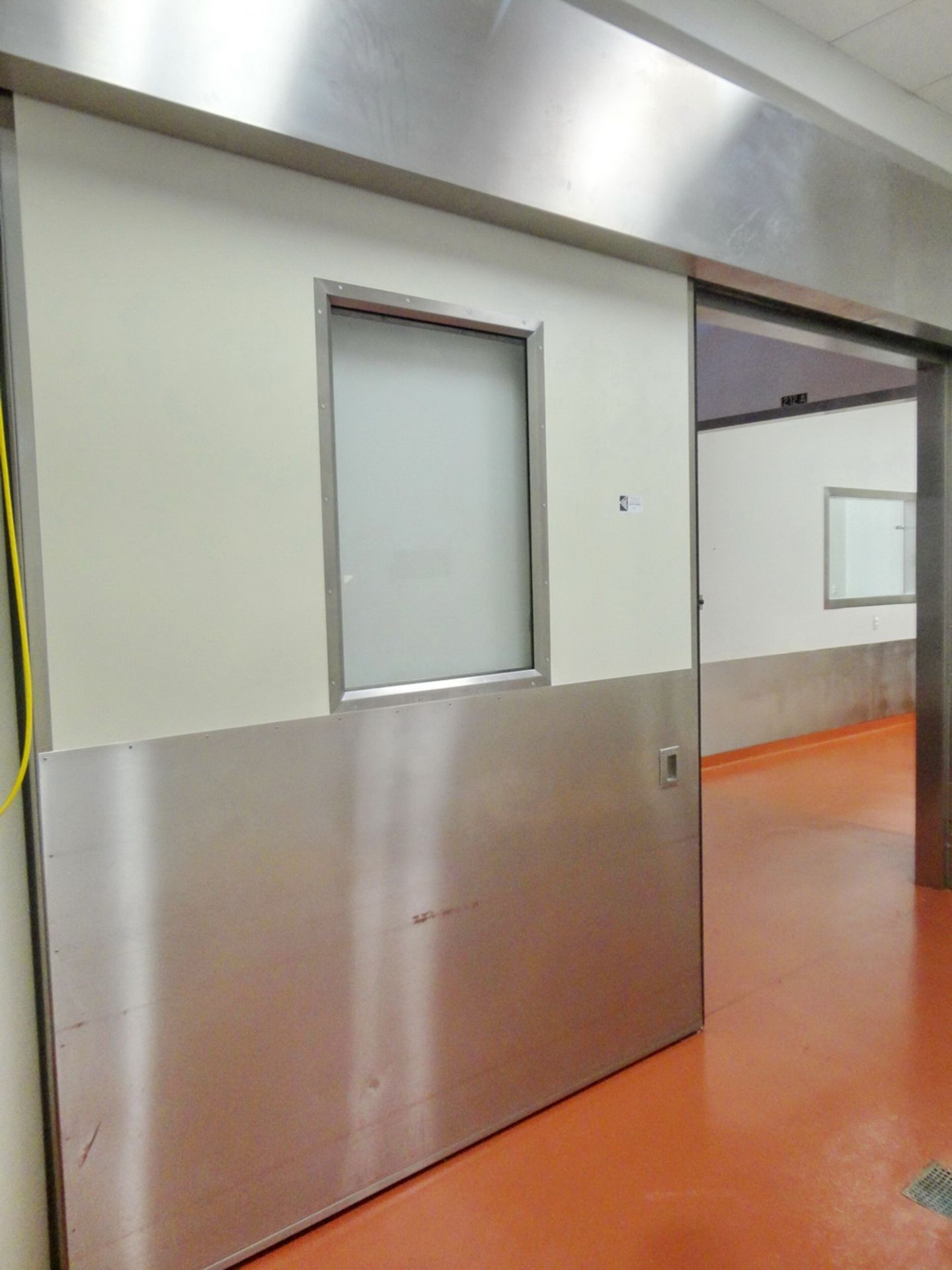 (1) Pharmaceutical Door, Automatic Horizontal Sliding Single Panel Type, 80" wide panel