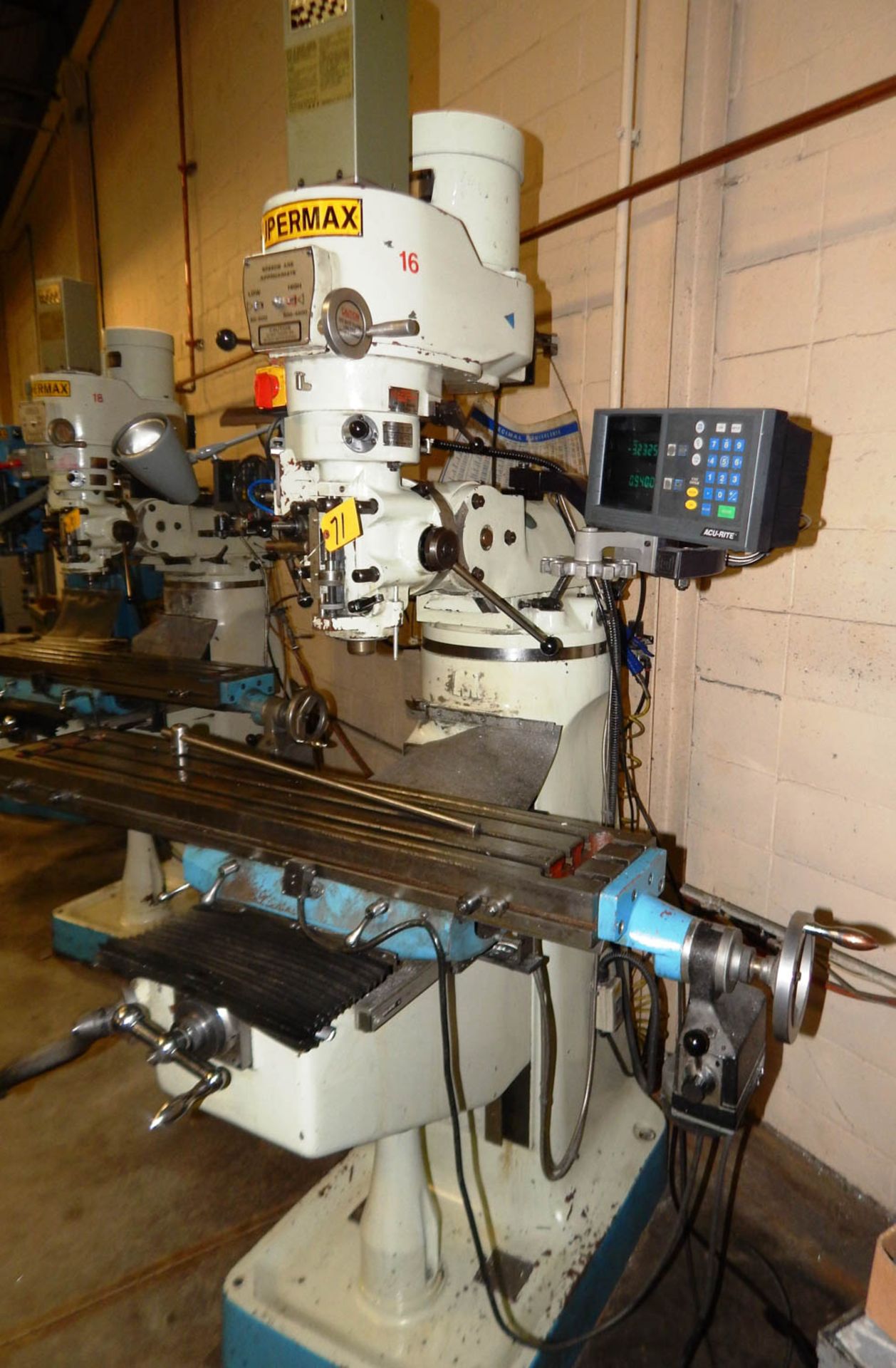SUPER MAX MDL YC-1 1/2 VS-49 KNEE-TYPE MILLING MACHINE WITH 9'' X 49'' SERVO FEED TABLE, ACU-RITE - Image 2 of 3