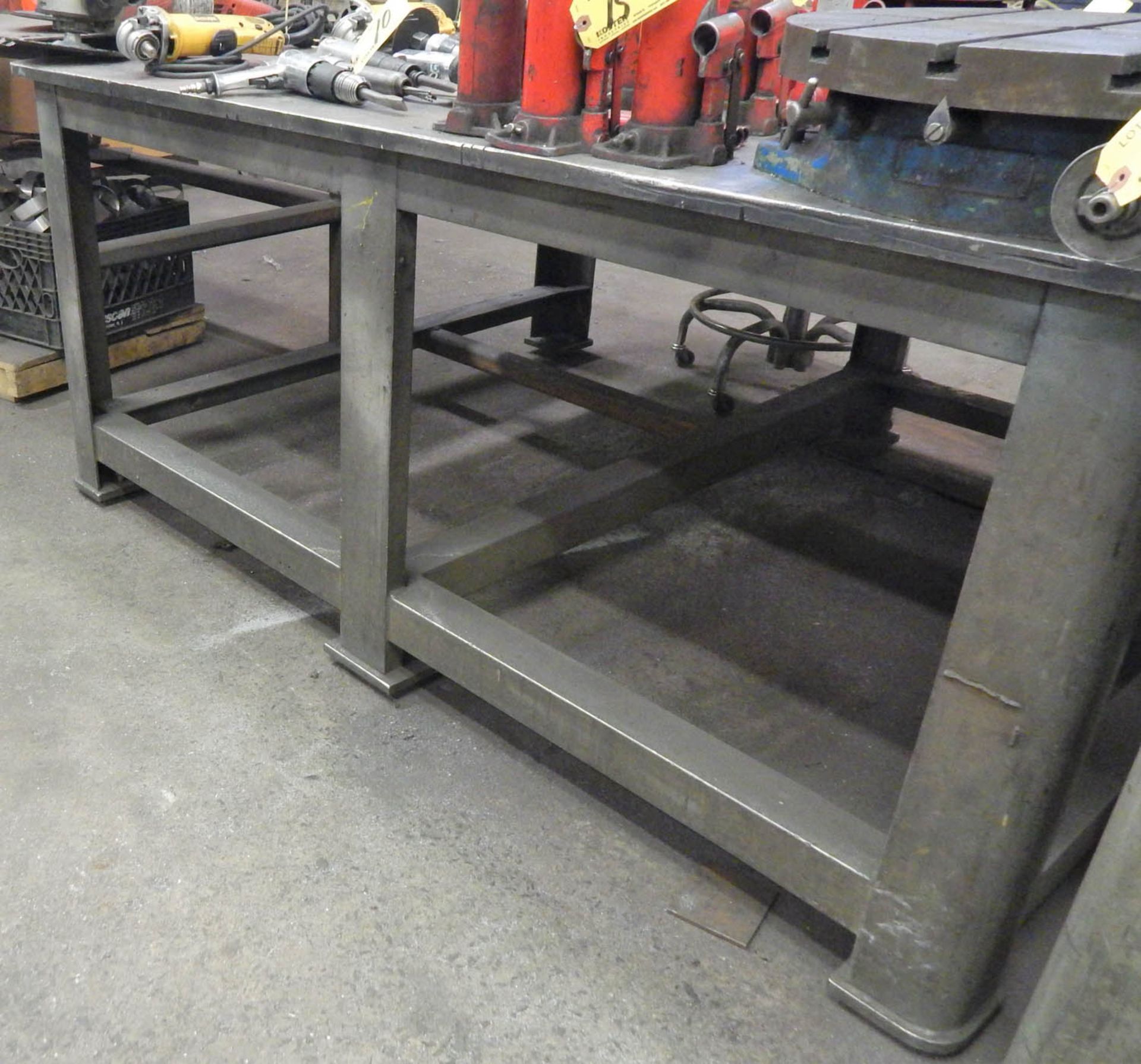 [4] ASSORTED HEAVY DUTY STEEL WORK TABLES - Image 2 of 3
