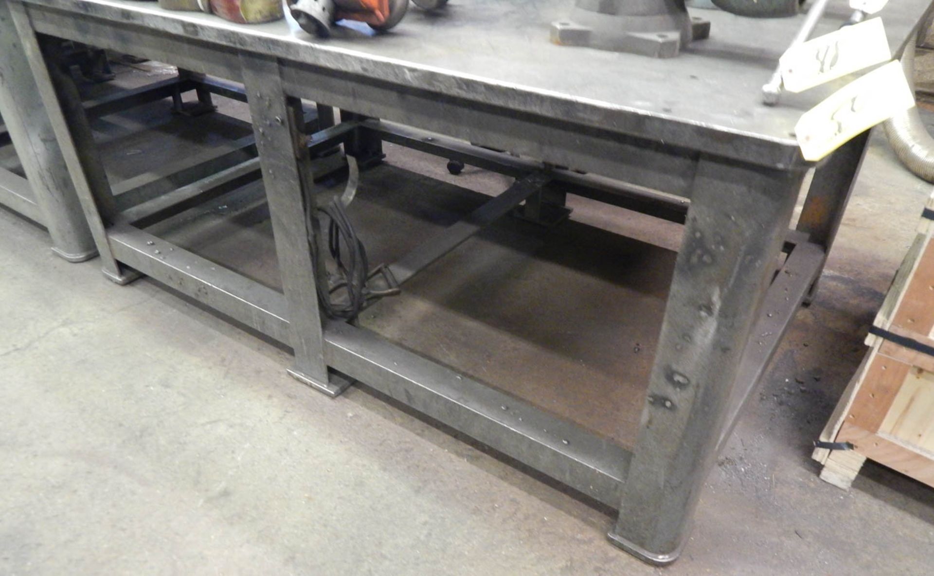 [4] ASSORTED HEAVY DUTY STEEL WORK TABLES