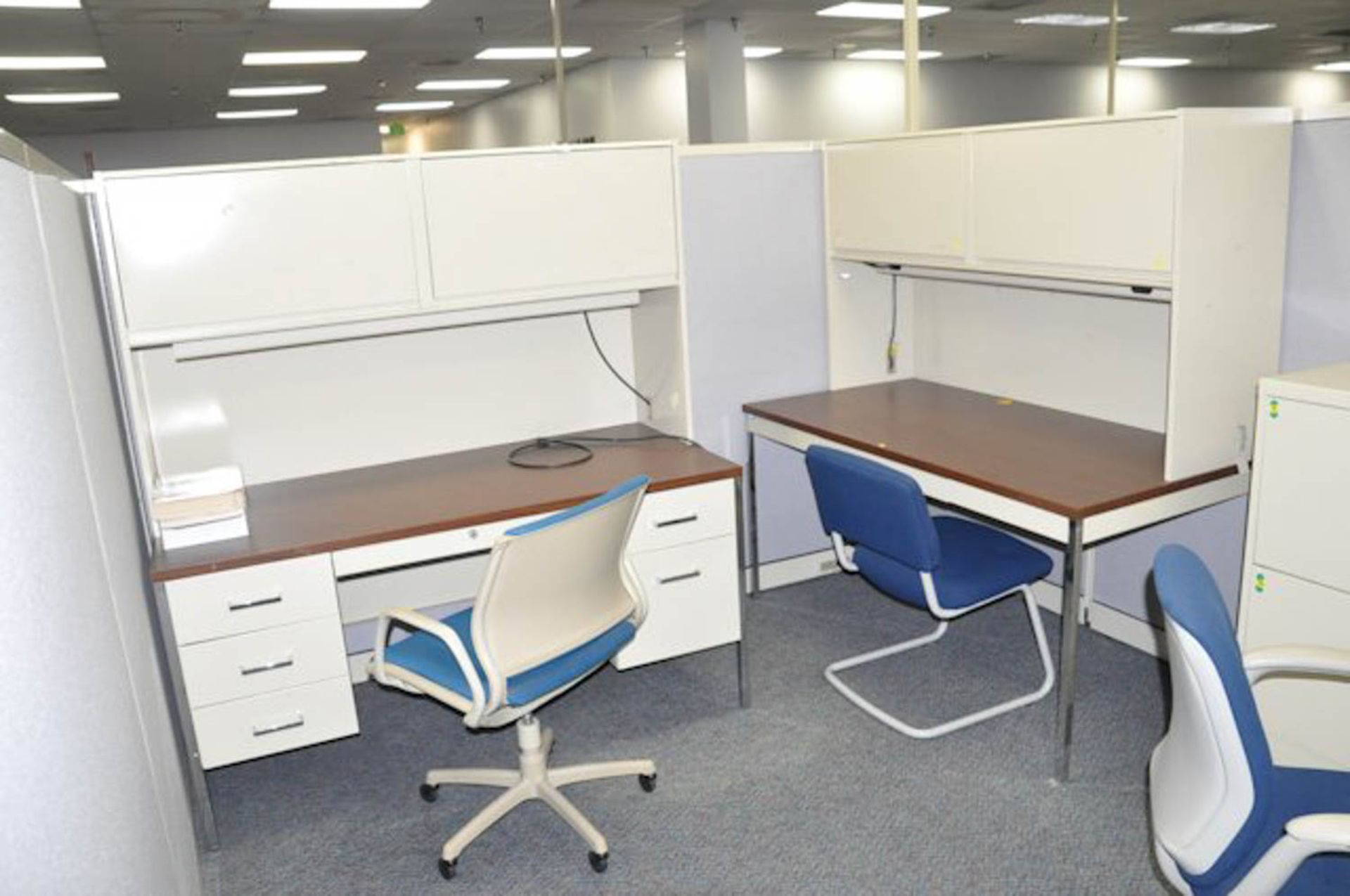 LOT OF (2) TABLES, (1) DESK AND (1) LATERAL FILE CABINET