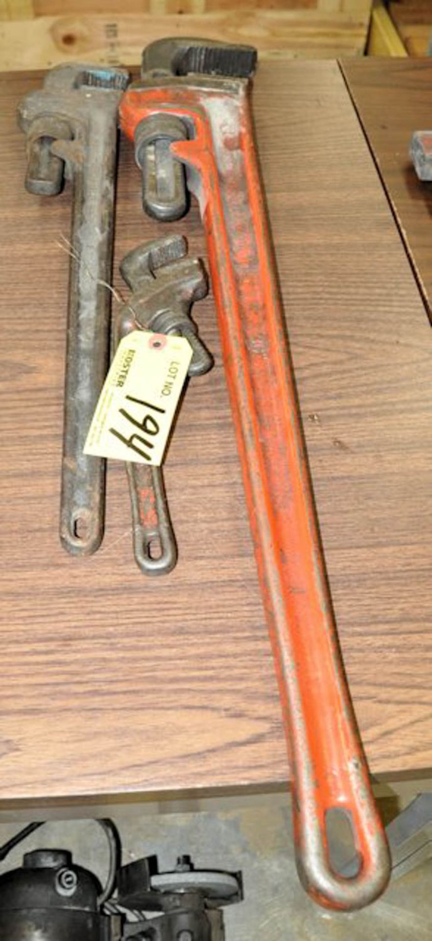 LOT OF (1) 36'', (1) 24'' AND (1) 12'' PIPE WRENCH