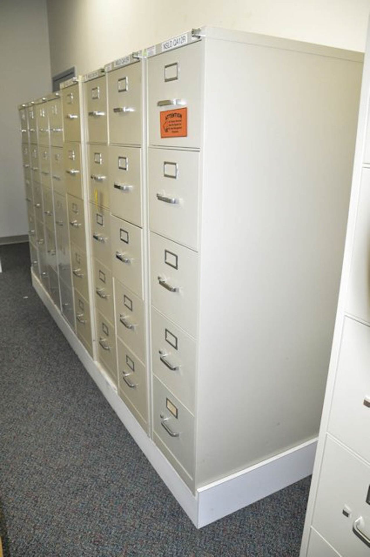 LOT OF (9) 5-DRAWER FILE CABINETS