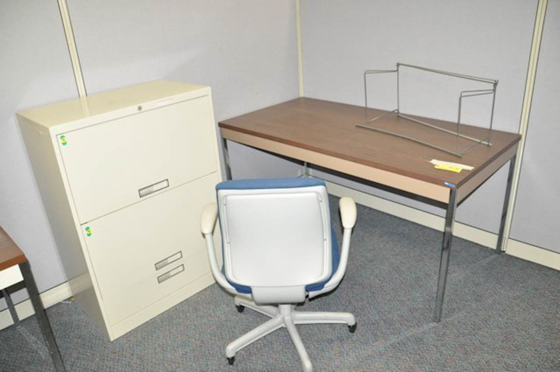 LOT OF (2) TABLES, (1) DESK AND (1) LATERAL FILE CABINET - Image 2 of 2