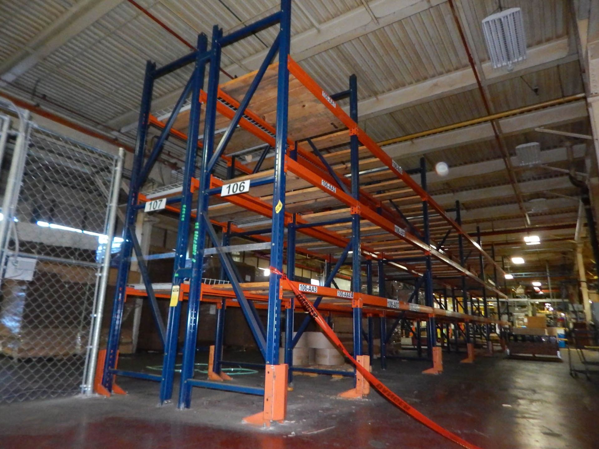 [2] ROWS [24] SECTIONS 12' X 9' X 36'' PALLET RACKING (NO CONTENTS)