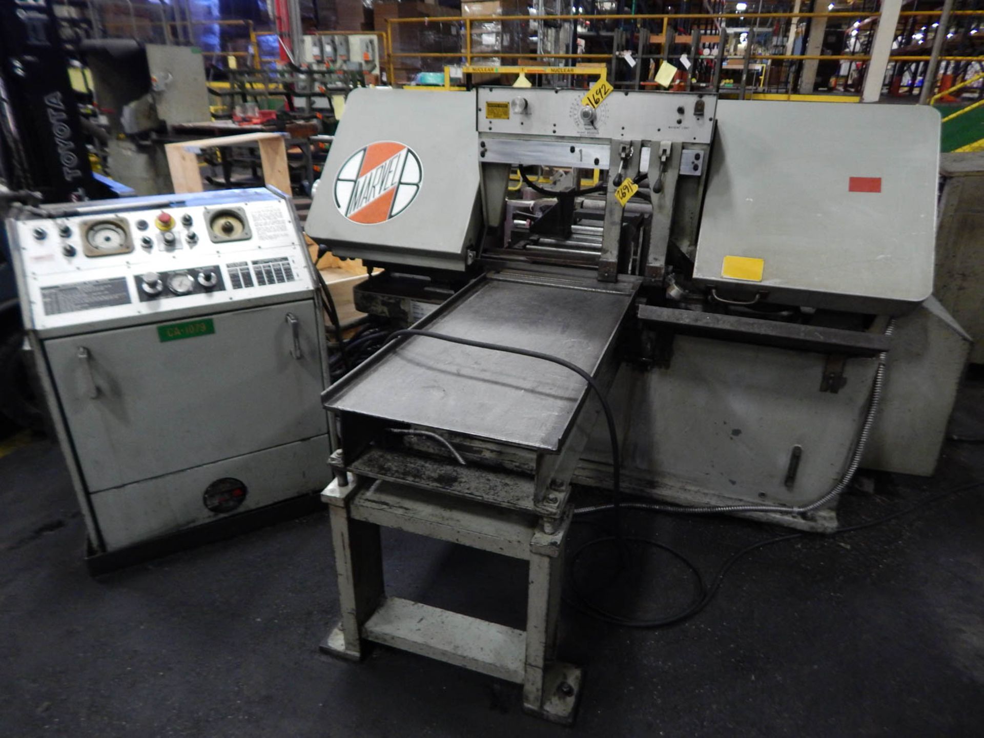MARVEL MDL. 15A4/M1/S1 HORIZONTAL BANDSAW, WITH 18'' OPENING, CONTROL PANEL, CLAMPING, CONVEYOR, S/