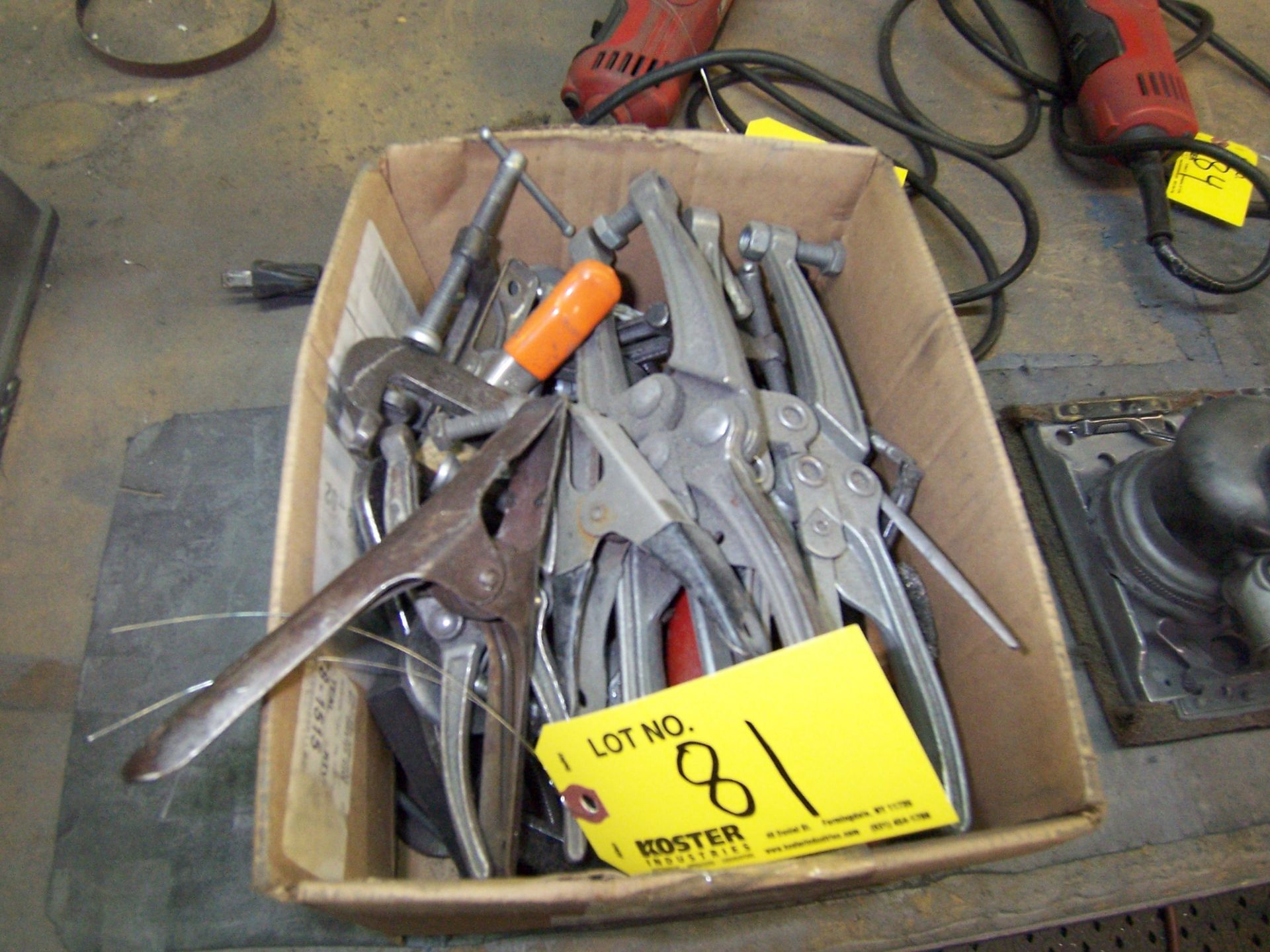 LOT OF ASSORTED WELDING CLAMPS