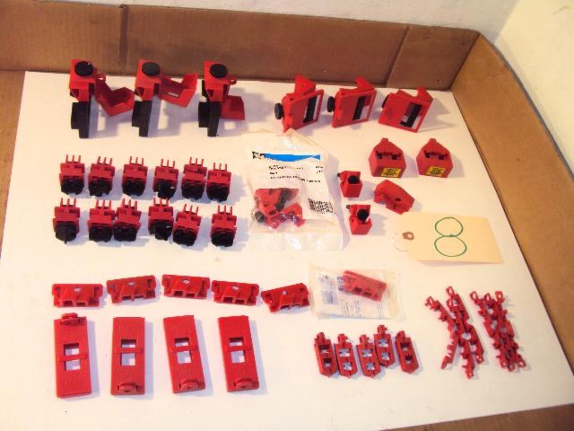 (48) Assorted Brady & Ideal 1, 2 & 3 Pole Circuit Breaker and Wall Switch Lockout Devices as a lot