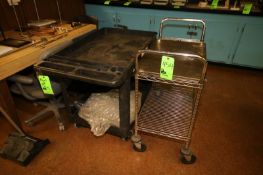 Lab Push Carts, Including (1)-S/S Cart and (1)-Rubbermaid Cart