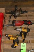 Multi-Attachment Power Tools, Includes (2) Dewalt, (1) Milwaukee with Buffer Attachment, (1) Black