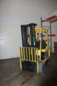 Hyster 3,000 lb. Sit Down Electric Forklift, S/N F108V20981X, 3 Stage Lift, Side Shift with SCR