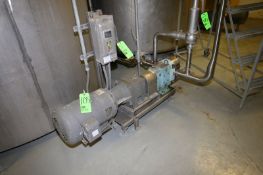 Waukesha 20 Hp Positive Displacement  Pump, S/N 350889, 130U2  M/N , 3" X 3" Clamp Type Inlet/