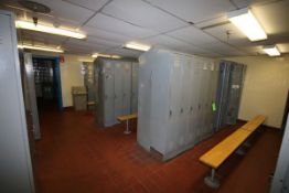 Contents of Locker Room, Including (11) Sets of Lockers, Round S/S Foot Pedal Sink, (11) Wooden