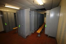 Contents of Locker Room, Including (9) Sets of Lockers, Round S/S Foot Pedal Sink, (6) Wooden