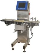 Mettler Hi Speed Model RX-2 Check Weigher, set at 100 Gram Capacity for up to 300 parts per