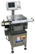 Mettler Hi-Speed VL-2 bottle check weigher with 39" x 7.5" variable speed belts. Triple belt feed