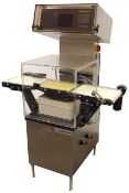 1991 Garvens SL-3PM-CT hi speed check weigher with a maximum capacity weigh range of 0 to 700 grams.