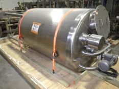 NEW 2011 Feldmeier 800 Gallon Batch Mixing Tank, S/N N-0830-11, Dome Top, Dish Bottom, S/S Legs,
