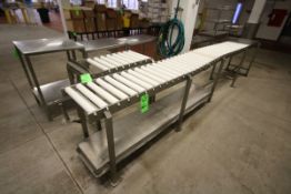 (2) Pcs. - S/S Roller Conveyor System with Teflon Rollers and Built-In Pack-Off Table, (1) Section