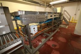 CFR 14 ft. 2" x 38" W Infeed S/S Power Belt Conveyor with Drive Motor, S/S Legs and Controls (