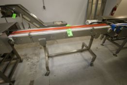 Aprox. 6 ft. 4" L Portable S/S Conveyor with 4-1/2" W Eagle Belt Conveyor with Drive (Line #35)