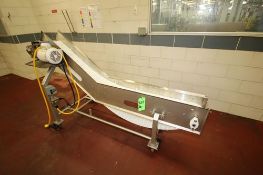 Marchant Schmidt Aprox. 90" L Portable Incline Conveyor, ID #641601.000 with 8" W Teflon Belt with