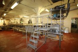 Custom Design IWS Cheese Production Casting Line Table, Aprox. 38 ft. L x 36" W at 8-Wide
