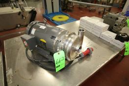 WCB 10 hp Centrifugal Pump with 2-1/2" x 2" Clamp Type S/S Head and Baldor 3490 RPM Motor, Frame #