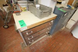 10"X24" Butcher Block Top Table W/ Teflon Sheets And 3 Drawers S/S Butchers Block Cabinet