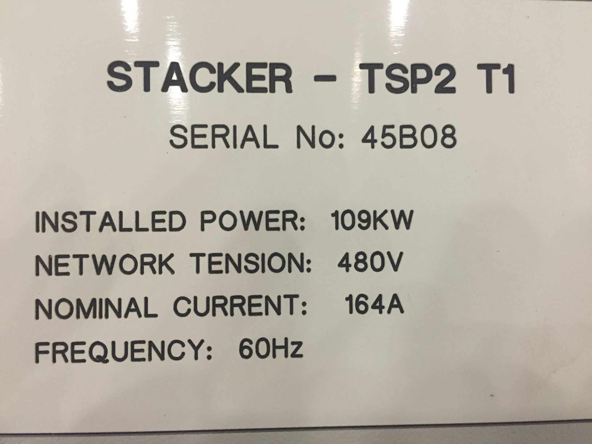 2010 Sidel Stacker, Model TSP2 T1, S/N 45B08, Previously Ran 8oz Double-Stacked Trays, Clear Shrin - Image 3 of 11