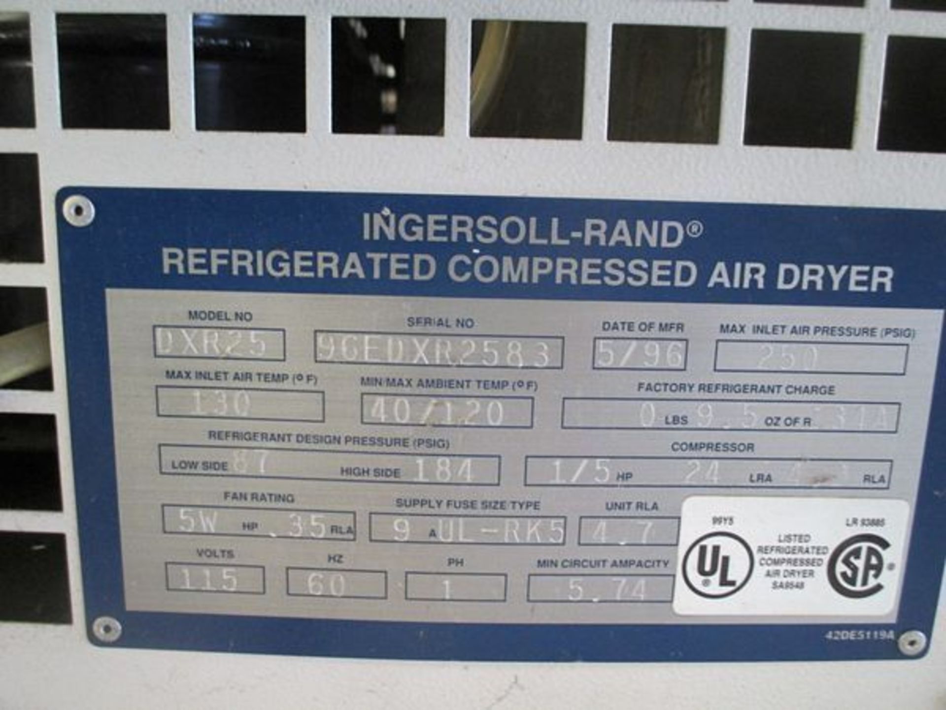 Ingersol Rand DXR25 Air Dryer - Image 3 of 3